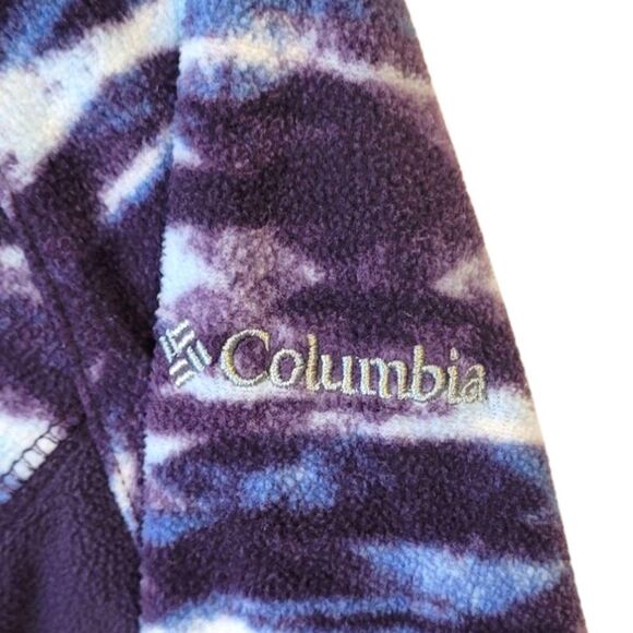Columbia Purple Abstract Print Lightweight Fleece Quarter Zip Size M - Picture 6 of 6